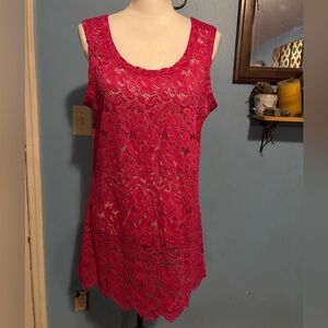Attitudes by Renee, Pink Lace, Tank Top